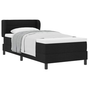 vidaXL Lit à ressorts avec matelas Noir 90 x 200 cm tissu