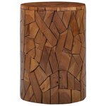 Vidaxl tabouret mosaïque marron bois de teck solide