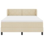 Lit à sommier box spring avec matelas en crème  140x200 cm  tissu
