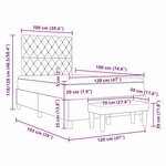 vidaXL Lit à ressorts avec matelas Gris clair 120 x 190 cm Velours