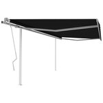 vidaXL Auvent manuel rétractable avec poteaux 4 5x3 m Anthracite