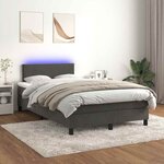 vidaXL Sommier à lattes de lit avec matelas LED gris foncé 120x190 cm