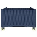 vidaXL Jardinière à roulettes bleu gris 100x80x54 cm PP