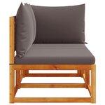 vidaXL Canapé de jardin avec coussins 2 places Bois Acacia et rotin