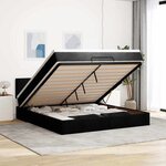VidaXL Cadre de lit ottoman avec matelas noir 180x200 cm tissu