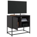 vidaXL Meuble TV noir 68x39x60 5 cm acier