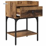 vidaXL Table de chevet avec tiroir 2 Pièces Bois ancien 40 x 29 x 60 cm
