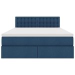 vidaXL Lit avec rangement et LED avec matelas Bleu 140 x 190 cm tissu