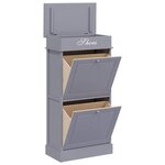 vidaXL Armoire à chaussures Gris 50 x 28 x 98 cm Bois de Paulownia