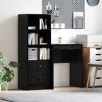 vidaXL Bureau avec tiroir avec étagère avec stockage 2 Pièces Chêne noir