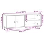 vidaXL Meuble TV Noir 105x34x40 cm Bois de pin massif