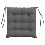 vidaXL Coussins de siège 2 Pièces Gris foncé 40 x 40 x 6 cm tissu