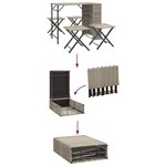 vidaXL Ensemble à manger de jardin 5 Pièces pliable gris clair poly rotin