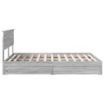 vidaXL Lit de Rangement Gris Sonoma 160 x 200 cm Bois d'ingénierie