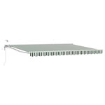 vidaXL Auvent rétractable électrique Vert et blanc 5 x 3 m