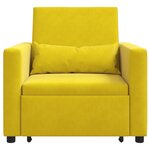 vidaXL Sofa lit convertible 3-en-1 jaune en velours