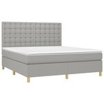 vidaXL Sommier à lattes de lit et matelas et LED Gris clair 180x200 cm