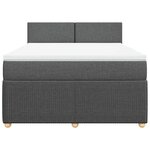 vidaXL Sommier à lattes de lit avec matelas Gris foncé 140x200cm Tissu