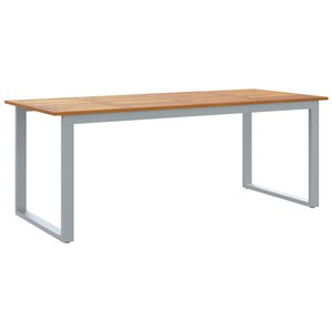 vidaXL Table de Jardin Gris 200 x 90 x 75 cm Bois d'Acacia Massif