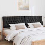 vidaXL Tête de lit capitonnée Noir 200 cm Pin massif