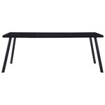 vidaXL Table à manger Noir 200x100x75 cm Verre trempé