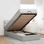 vidaXL Cadre de lit ottoman avec matelas gris clair 80x200 cm velours