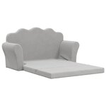 vidaXL Canapé-lit enfants 2 places gris clair peluche douce