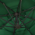 vidaXL Parasol de jardin à 4 niveaux avec mât en aluminium vert 3x3 m