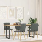 vidaXL Chaises à manger lot de 4 gris foncé tissu