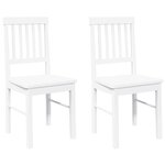 vidaXL Chaises à manger 2 Pièces blanc bois massif caoutchouc
