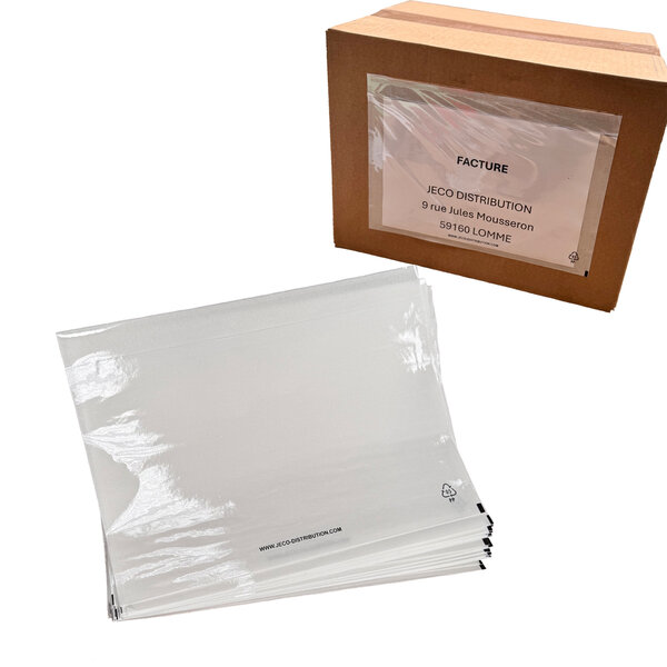 Lot de 250 Pochettes porte document A5 auto adhésive transparente
