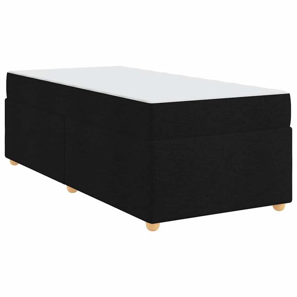 vidaXL Cadre de lit avec matelas avec matelas Noir 90 x 200 cm tissu