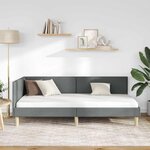 vidaXL Cadre de lit d'angle avec tête de lit Gris foncé 80 cm x 200 cm