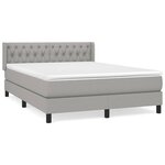 vidaXL Sommier à lattes de lit avec matelas Gris clair 140x200cm Tissu