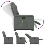 vidaXL Fauteuil inclinable de massage électrique Gris foncé Tissu