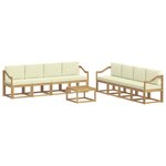 vidaXL Ensemble de canapés d'extérieur 9 pc Blanc et crème