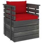 vidaXL Salon palette de jardin 6 Pièces avec coussins Bois de pin massif