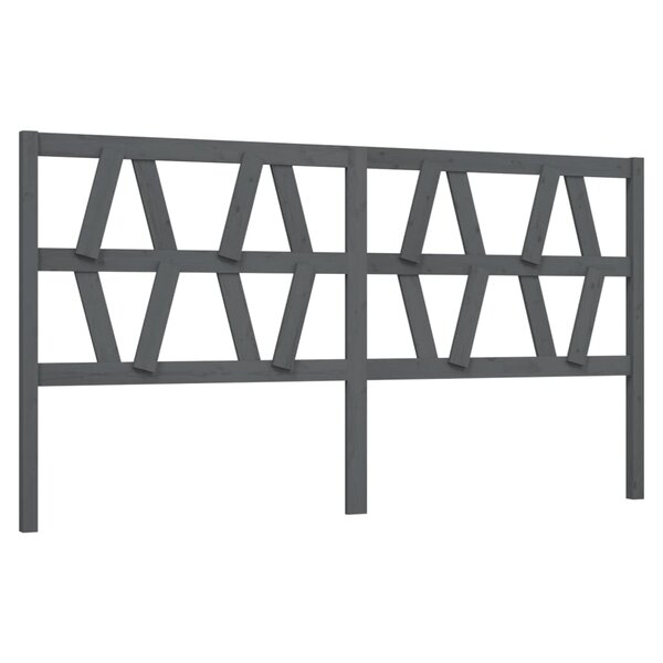 vidaXL Tête de lit Gris 206x4x100 cm Bois massif de pin
