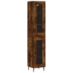 vidaXL Buffet haut Chêne fumé 34 5x34x180 cm Bois d'ingénierie