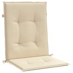 vidaXL Coussins de chaise de jardin à dossier bas lot de 2 beige
