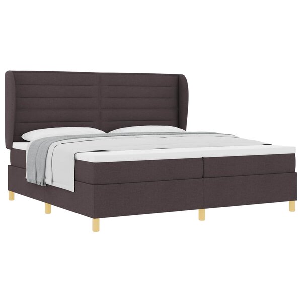 vidaXL Lit à ressorts avec matelas gris foncé 90x190 cm Marron foncé