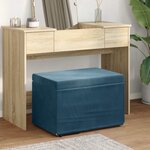 vidaXL Tabouret Bleu 61 x 41 x 40 cm Velours et Bois Composite