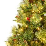 vidaXL Sapin de Noël pré-éclairé et pommes de pin vert 195cm PVC et PE