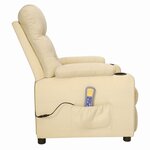 vidaXL Fauteuil de massage Crème Tissu