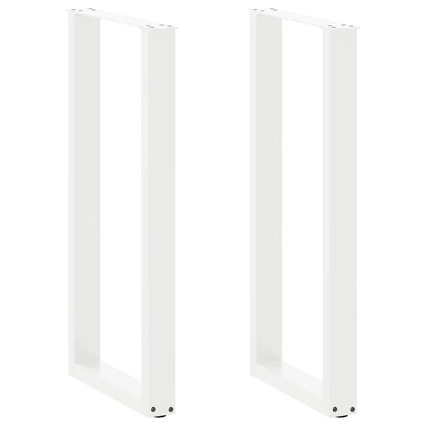 vidaXL Pieds de table de bar en U  2 pièces  blanc  40 x (100-101) cm  acier