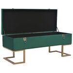vidaXL Banc avec compartiment de rangement 105 cm Vert Velours