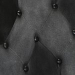 vidaXL Chaise à oreilles Noir et gris Cuir véritable