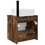 vidaXL Meuble de lavabo mural Chêne fumé 49 x 41 x 63 cm