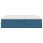 vidaXL Lit avec rangement et matelas Bleu foncé 160 x 200 cm Velours