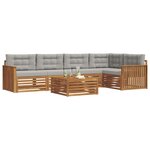 vidaXL Ensemble de canapés d'extérieur 6 Pièces Gris Naturel et Clair